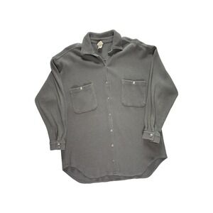 Vintage Fitigues Waffle Knit Shirt Women L Thermal Oversized Shacket Shabby